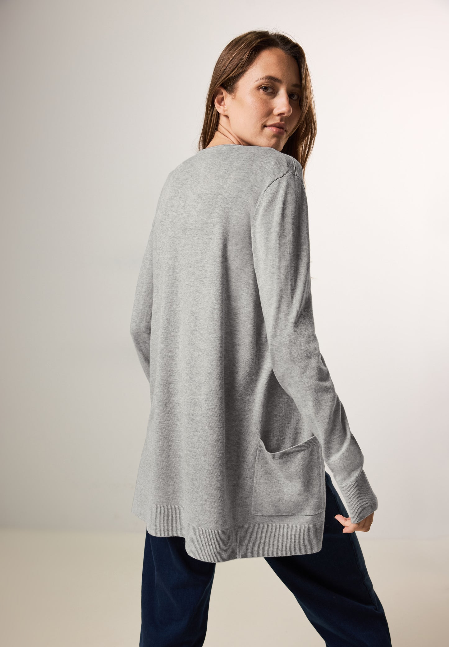 CECIL Offener Cardigan - Farbe: chalk grey melange