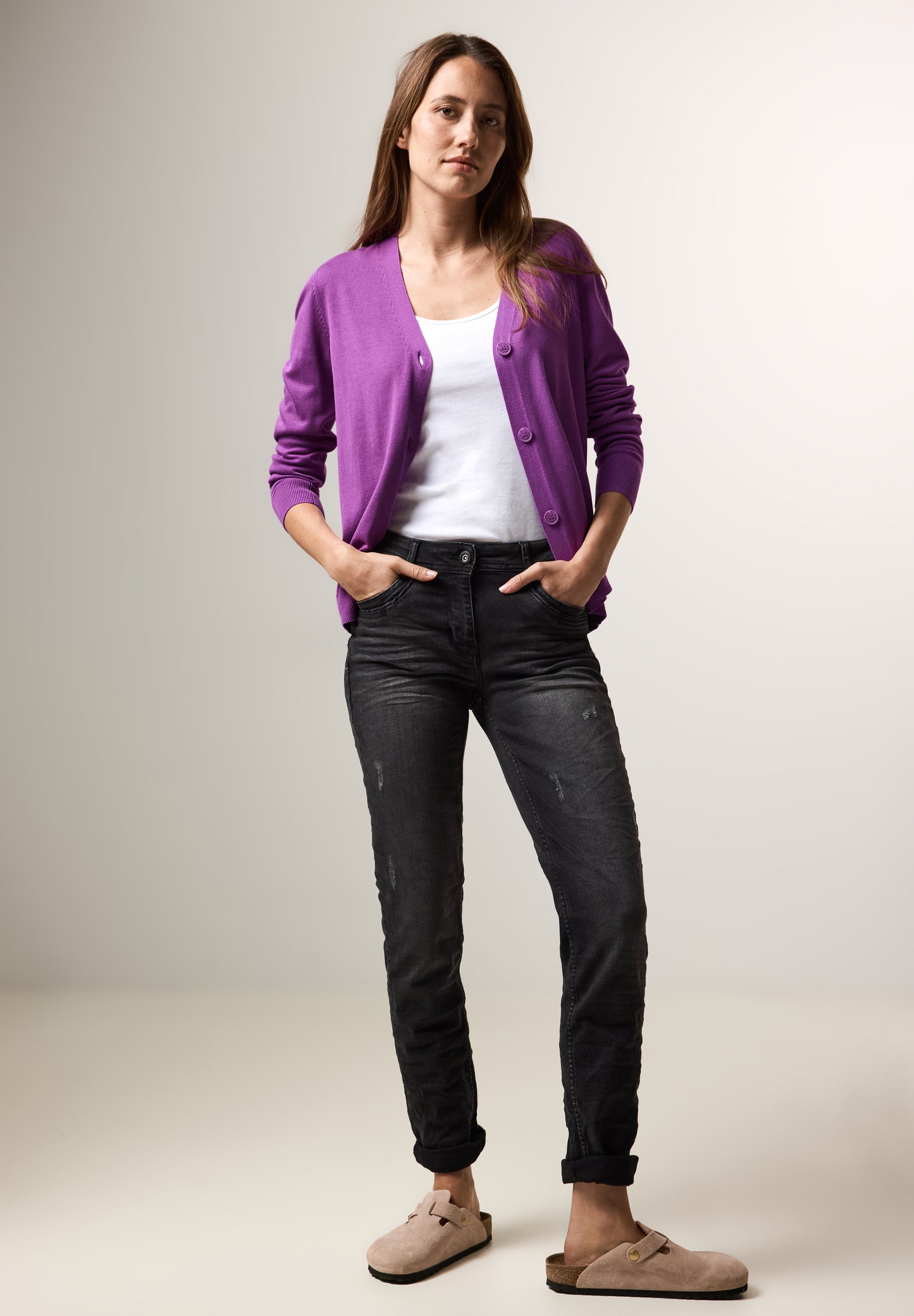 CECIL Feinstrickcardigan - Farbe: iced violet