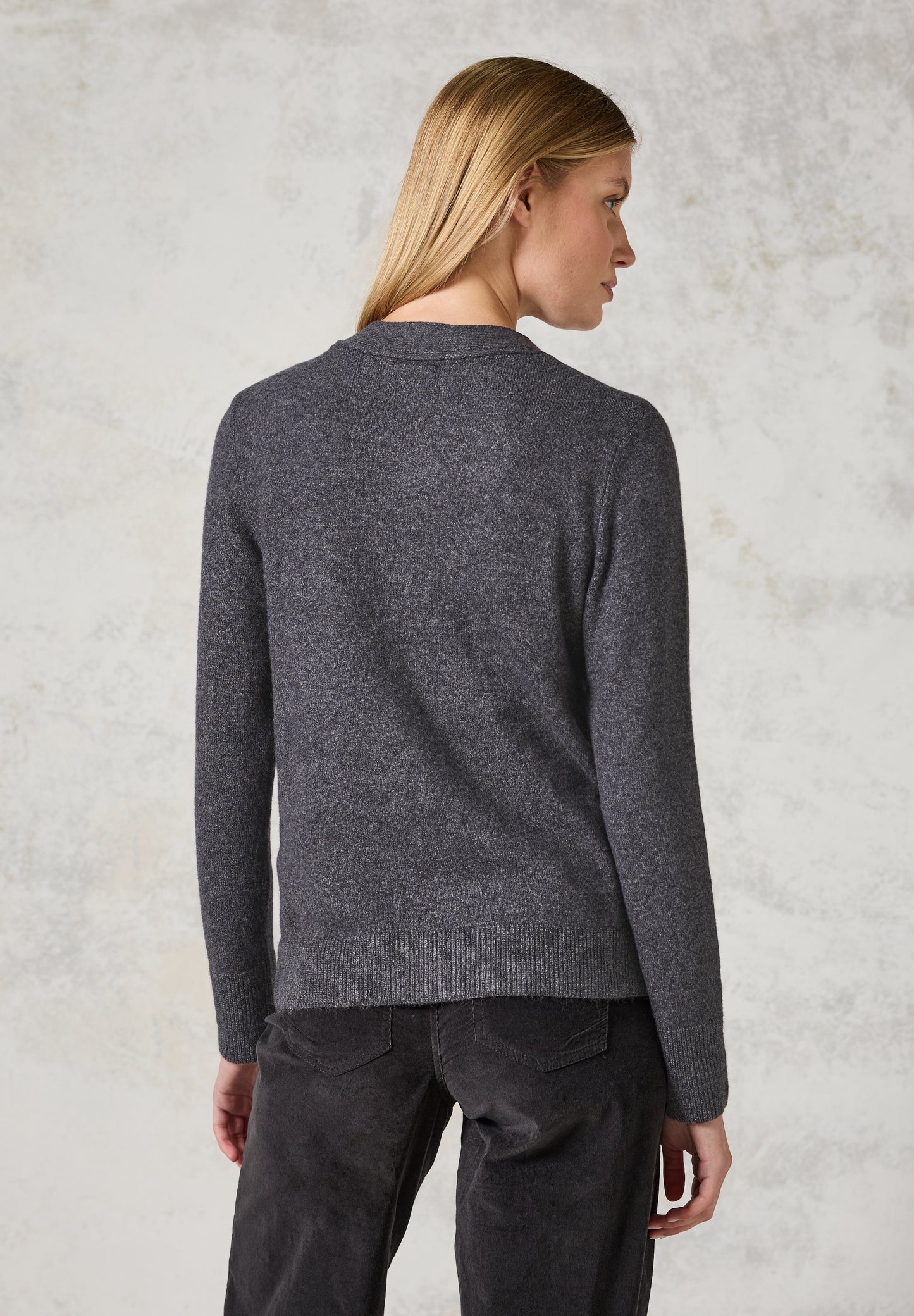 CECIL Damen Cardigan mit Knopfleiste – Farbe: anthrazit melange