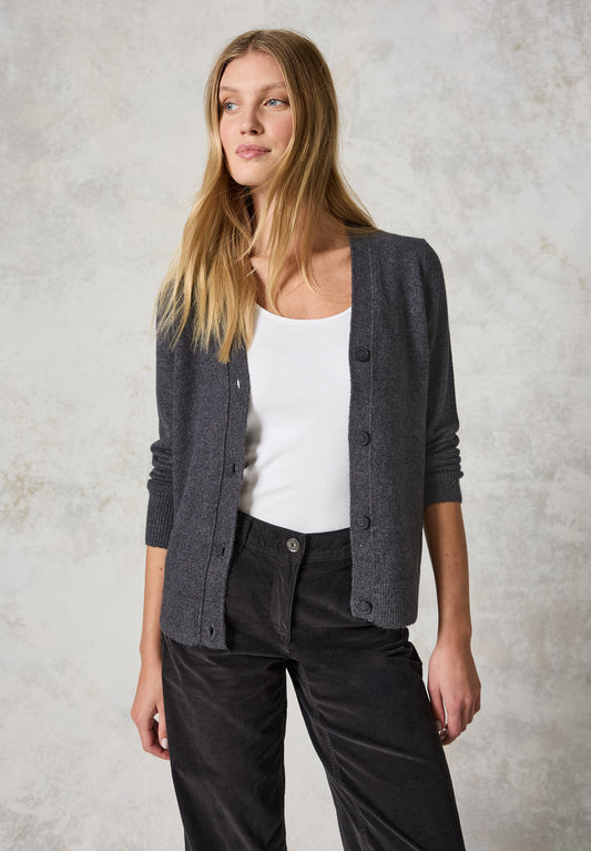 CECIL Damen Cardigan mit Knopfleiste – Farbe: anthrazit melange