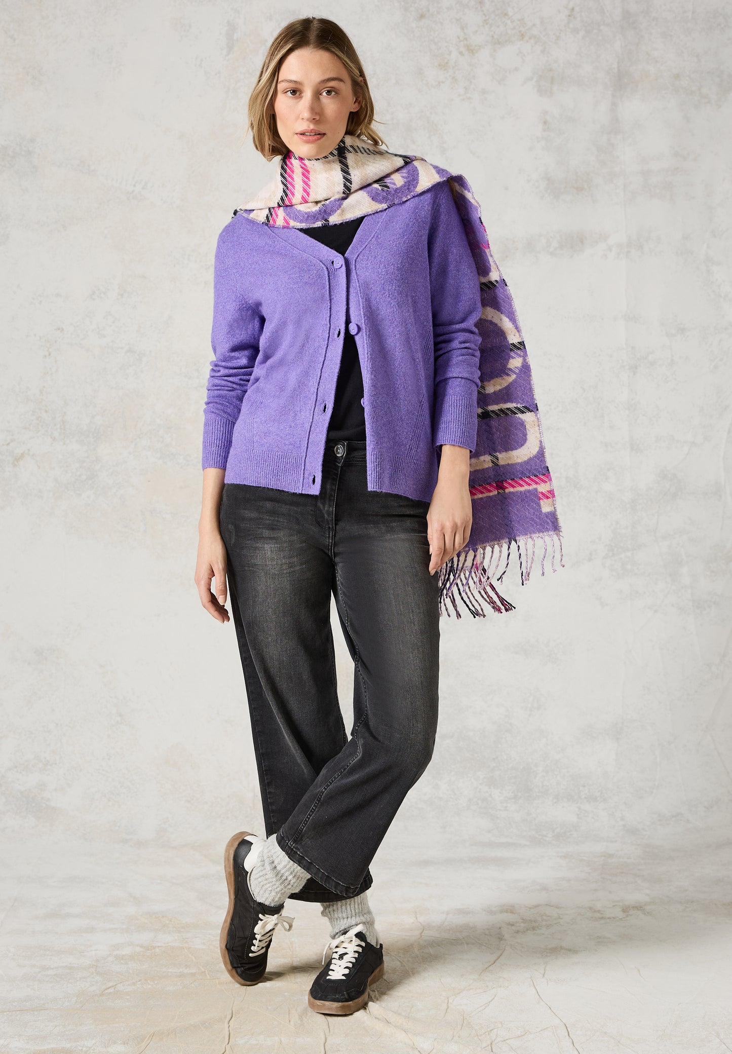 CECIL Cardigan mit Knopfleiste – Farbe: lilac melange