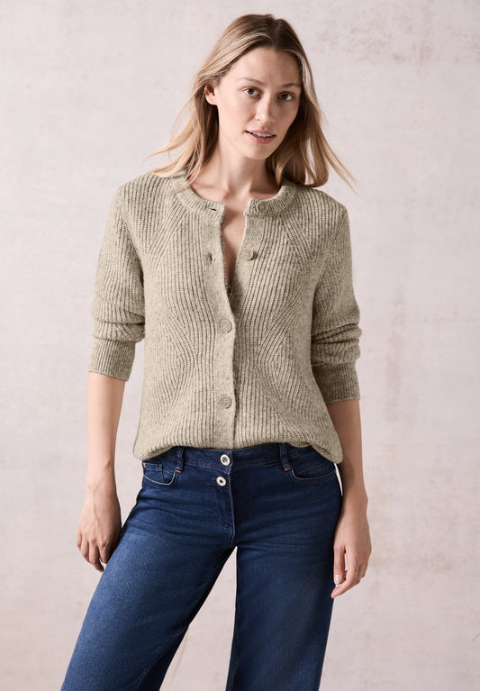 CECIL Grobstrick- Cardigan - Farbe: beige melange