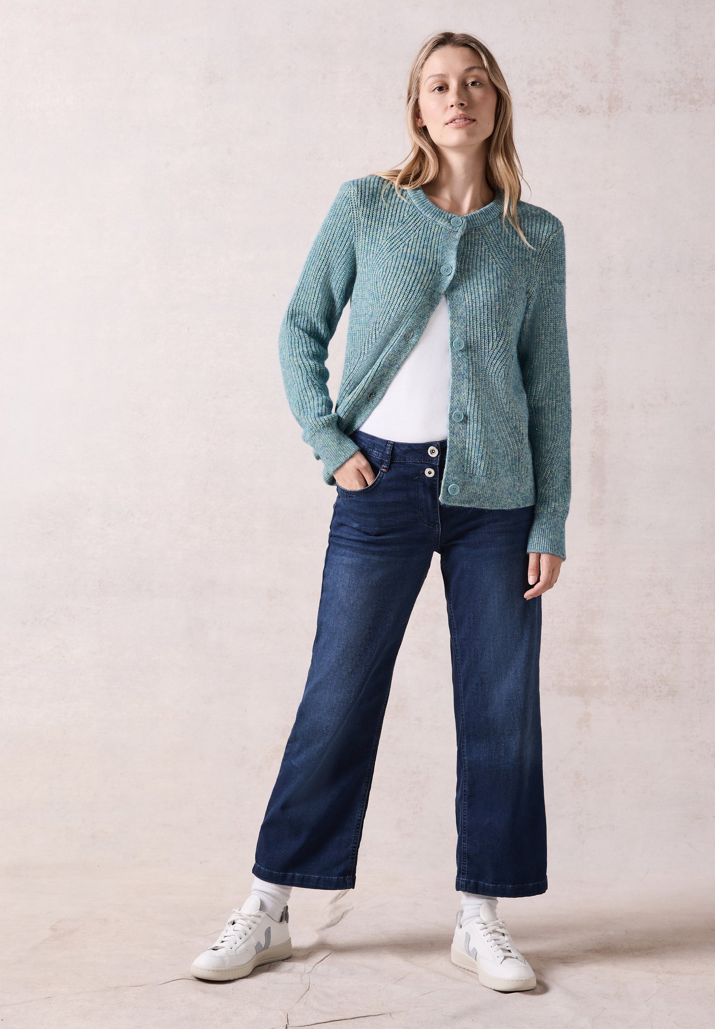 CECIL Grobstrick- Cardigan - Farbe: aqua melange