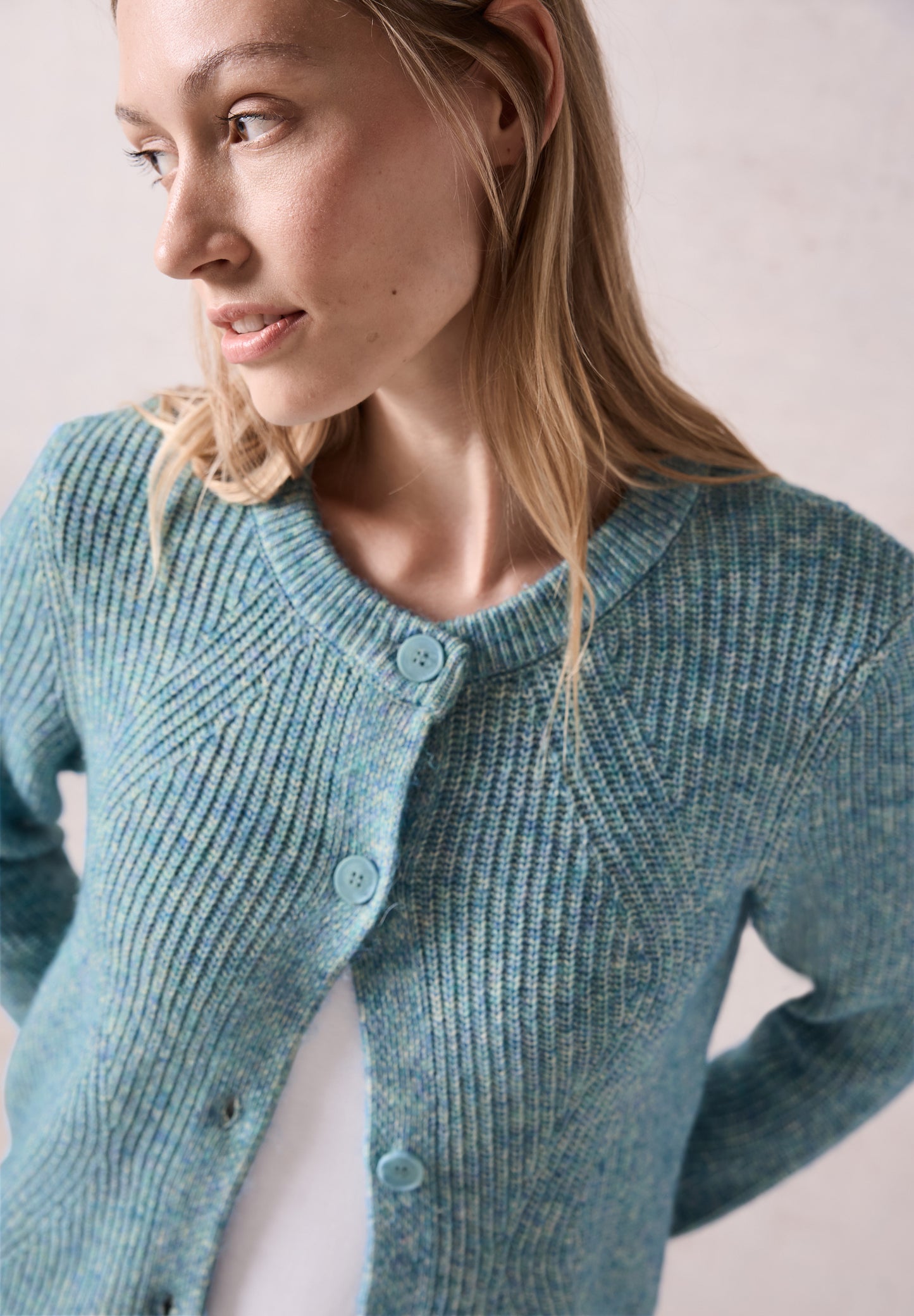 CECIL Grobstrick- Cardigan - Farbe: aqua melange