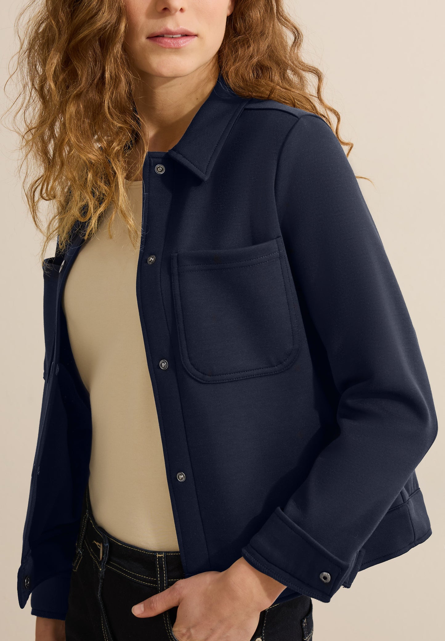 CECIL Kurze Sweatjacke - Farbe: universal blue