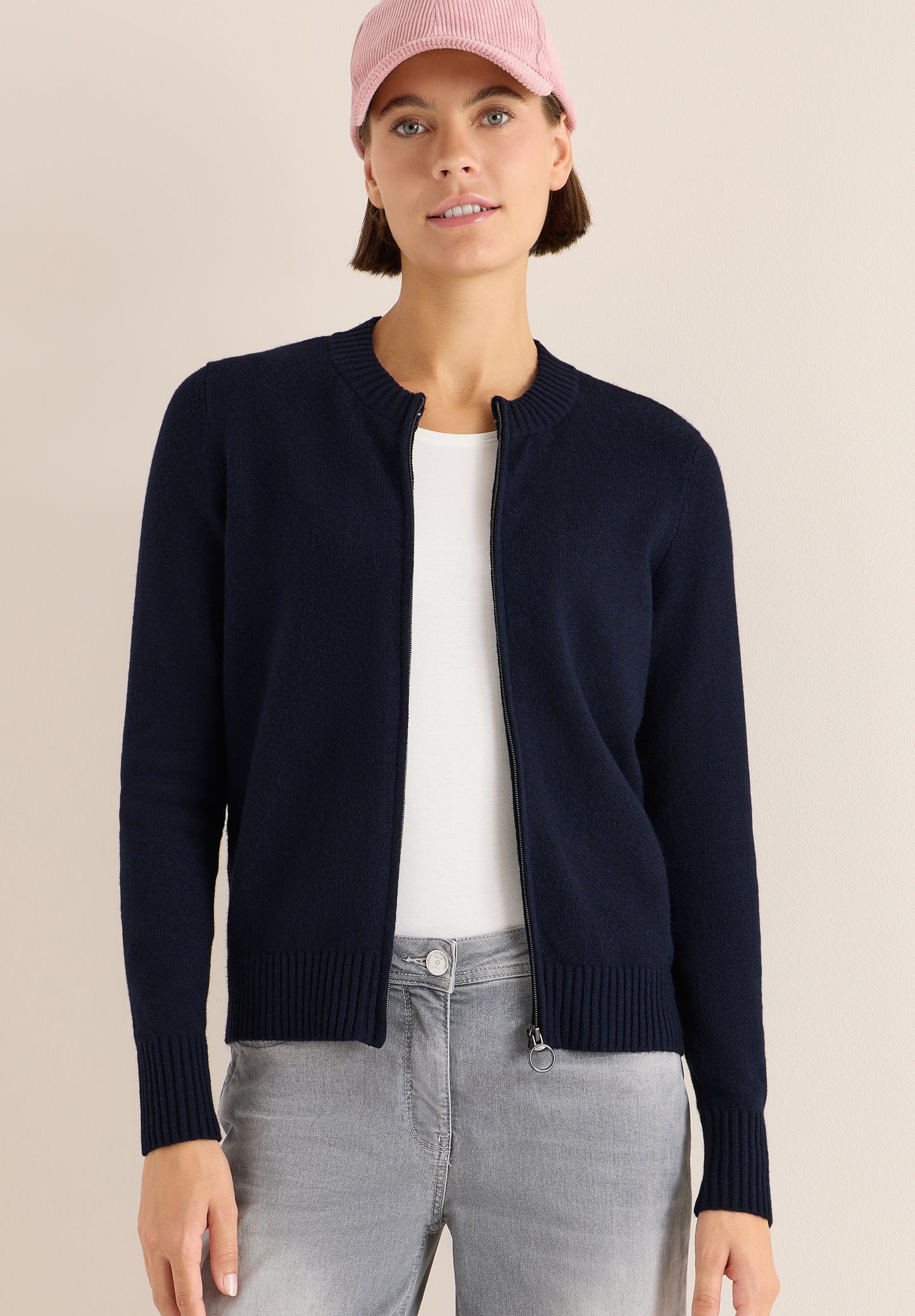 CECIL Cosy Cardigan mit Zipper - Farbe: blau