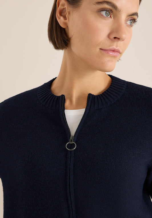 CECIL Cosy Cardigan mit Zipper - Farbe: blau