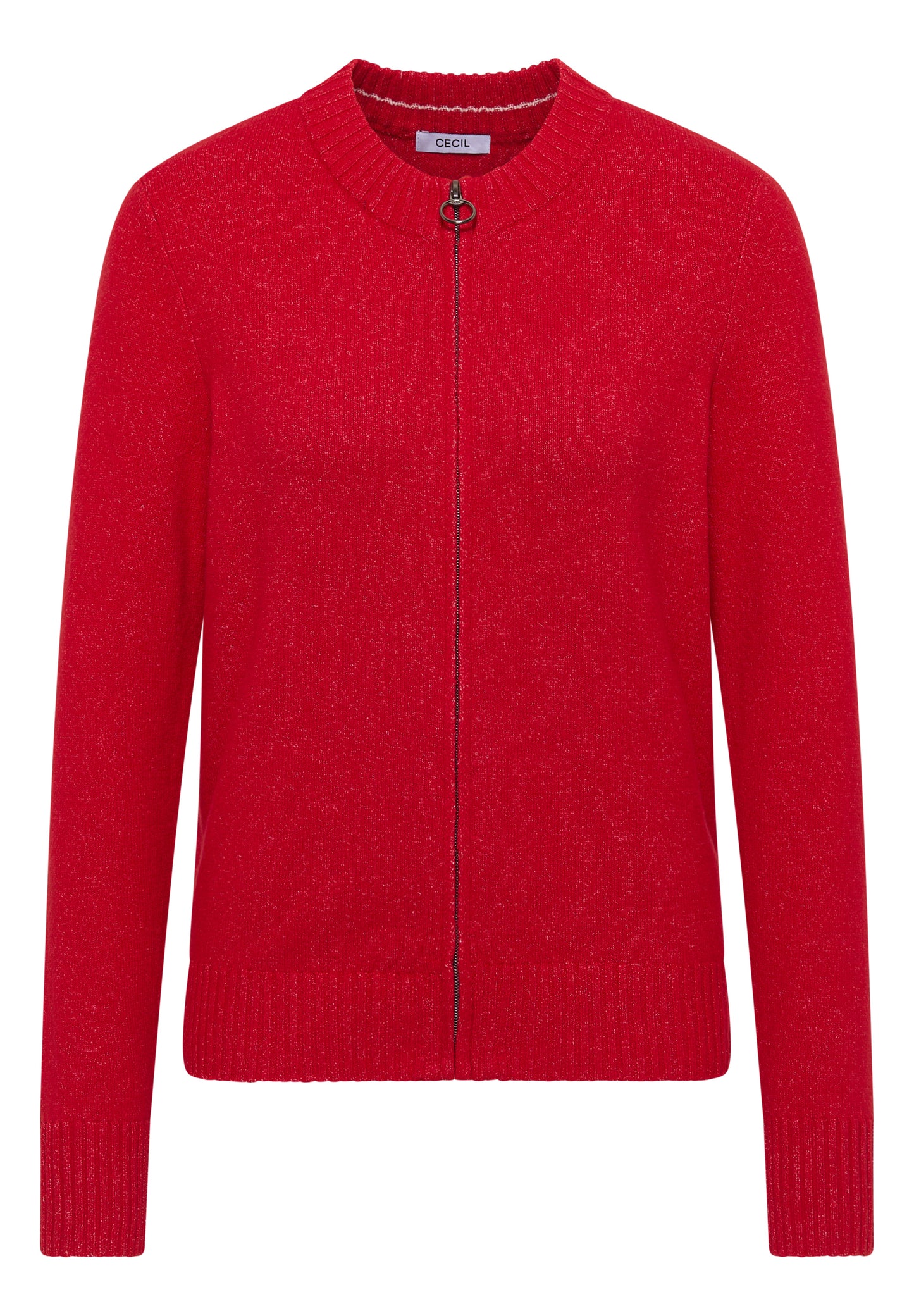 CECIL Cosy Cardigan mit Zipper - Farbe: fiery red melange