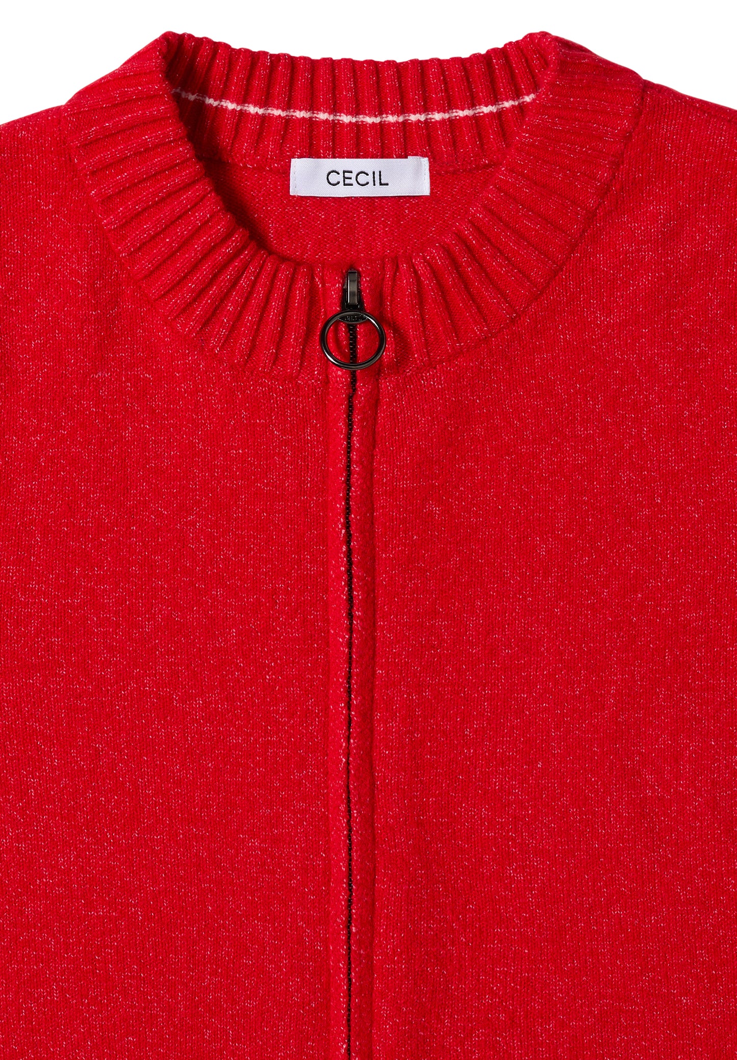 CECIL Cosy Cardigan mit Zipper - Farbe: fiery red melange