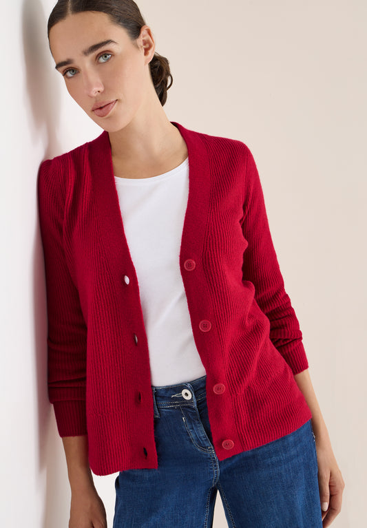 CECIL Cardigan mit Strukturdetail - Farbe: beaujolais red