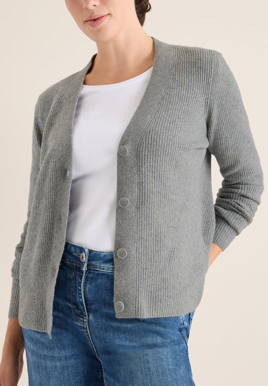 CECIL Cardigan mit Strukturdetail - Farbe: sporty grey melange