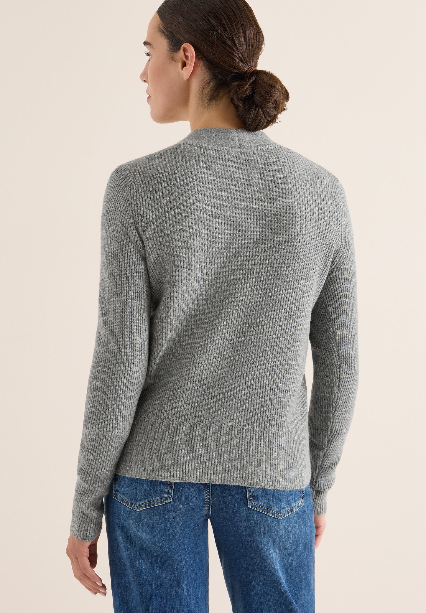 CECIL Cardigan mit Strukturdetail - Farbe: sporty grey melange