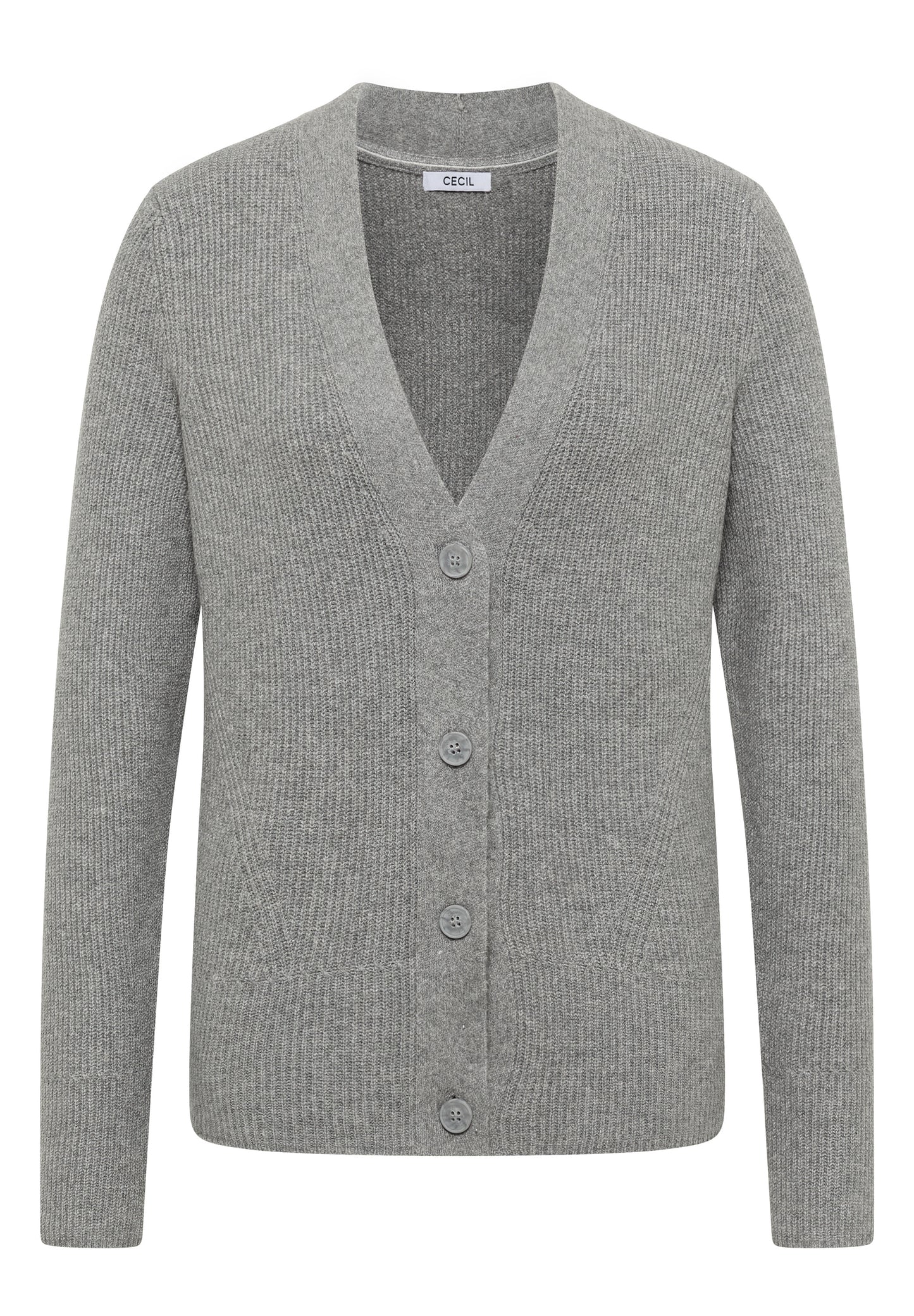 CECIL Cardigan mit Strukturdetail - Farbe: sporty grey melange