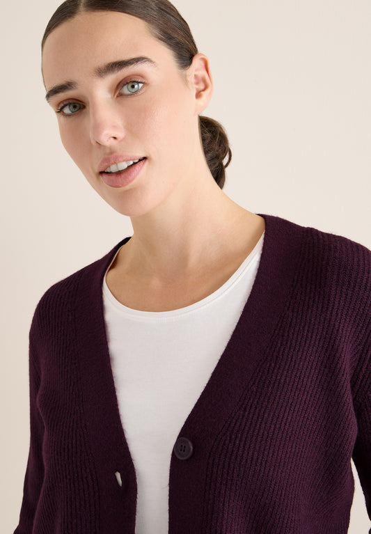 CECIL Cardigan mit Strukturdetail - Farbe: eggplant red