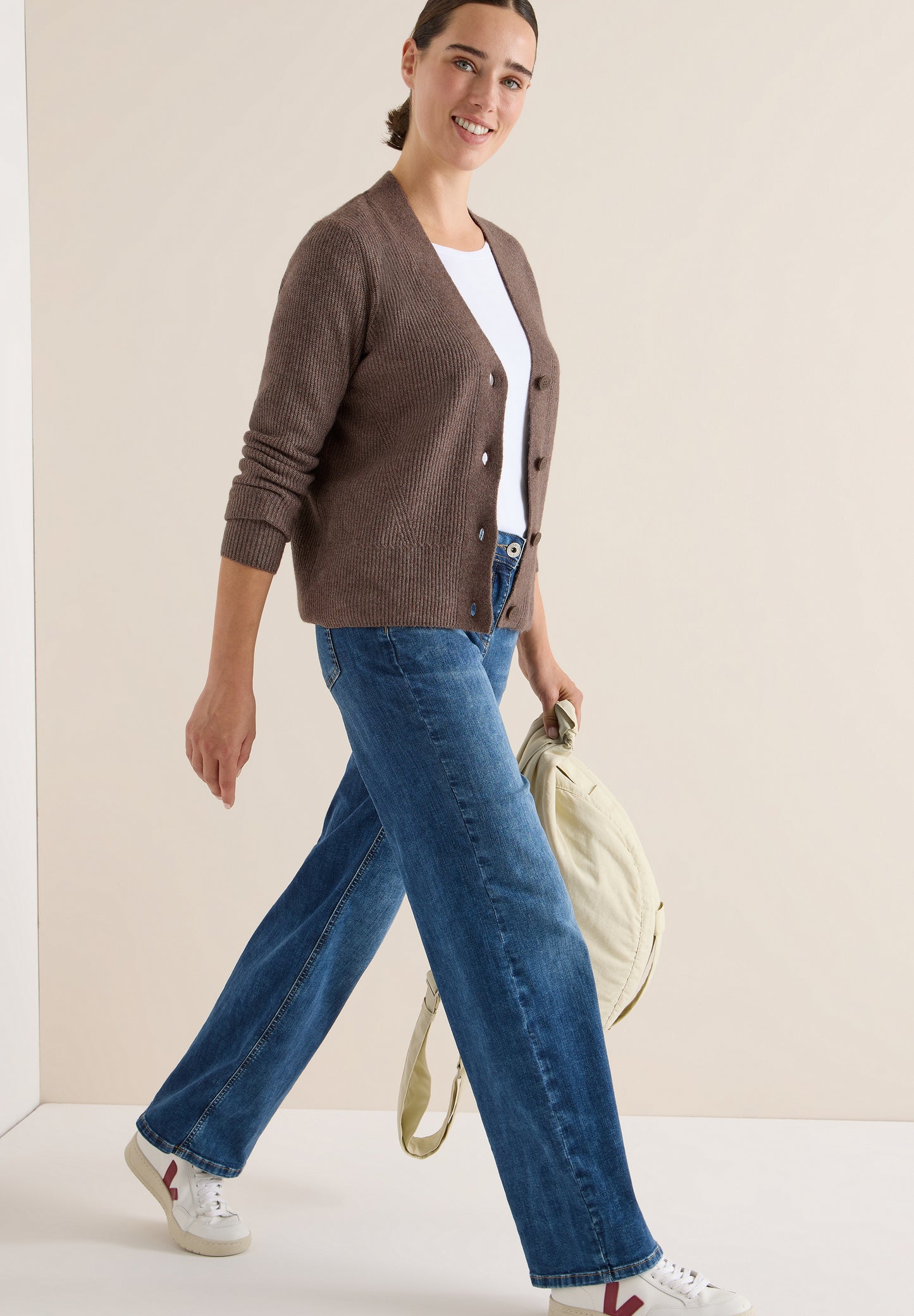 CECIL Cardigan mit Strukturdetail - Farbe: mushroom taupe melange