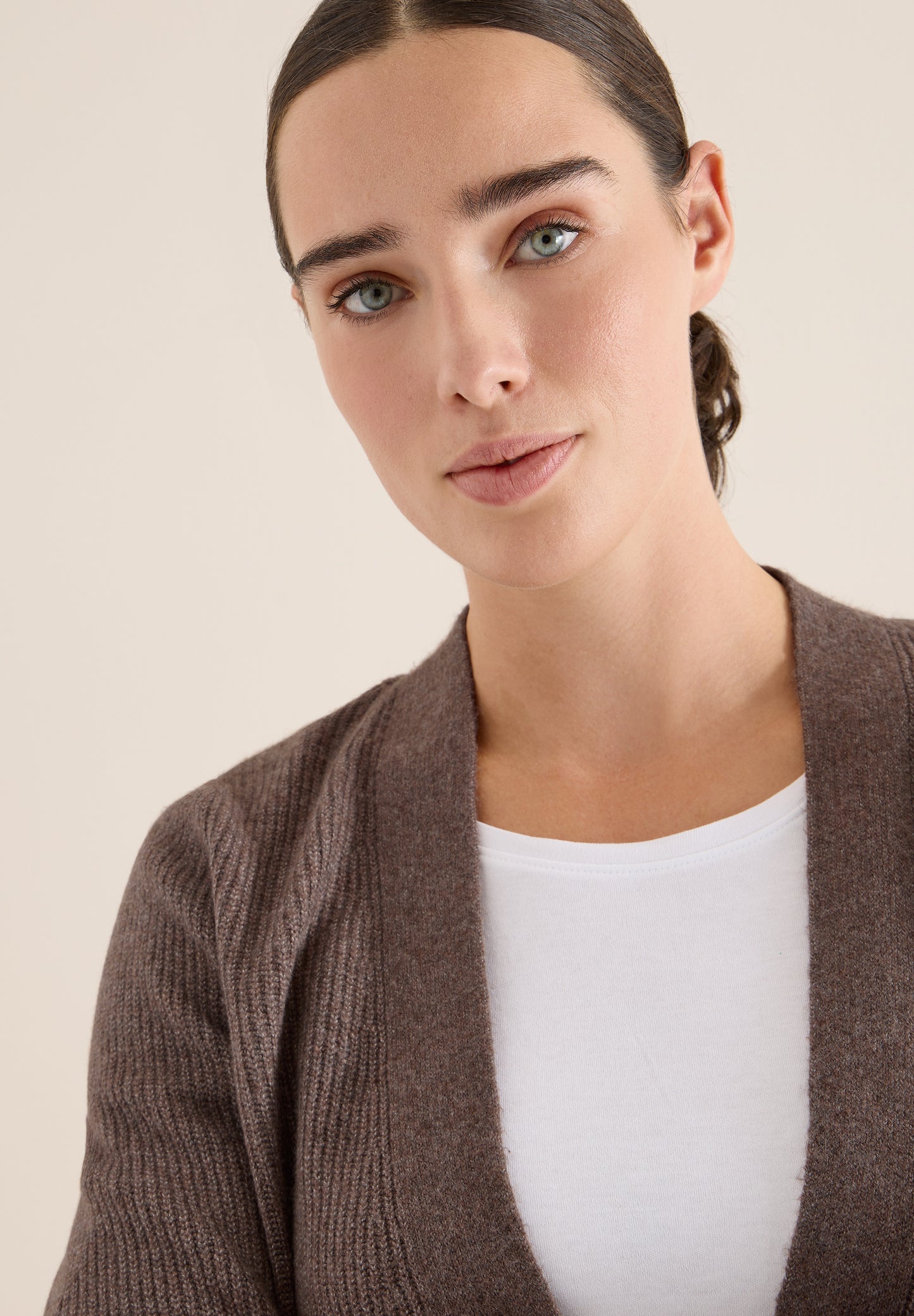 CECIL Cardigan mit Strukturdetail - Farbe: mushroom taupe melange