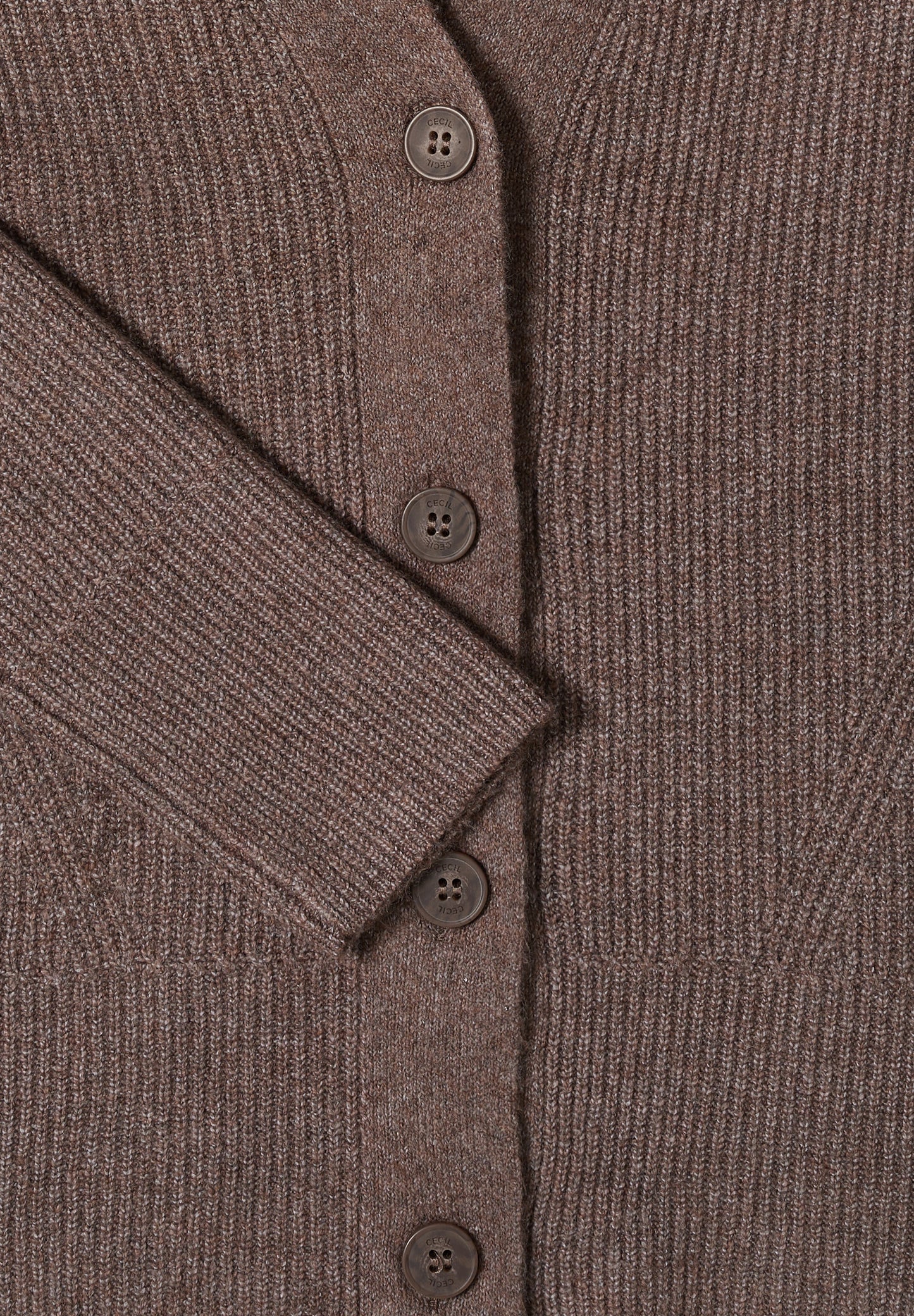 CECIL Cardigan mit Strukturdetail - Farbe: mushroom taupe melange