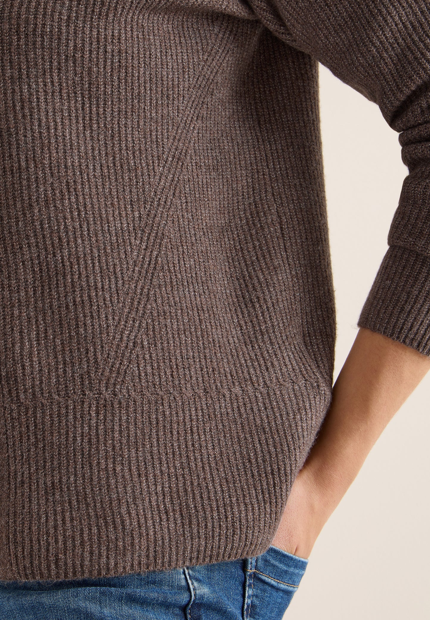 CECIL Cardigan mit Strukturdetail - Farbe: mushroom taupe melange