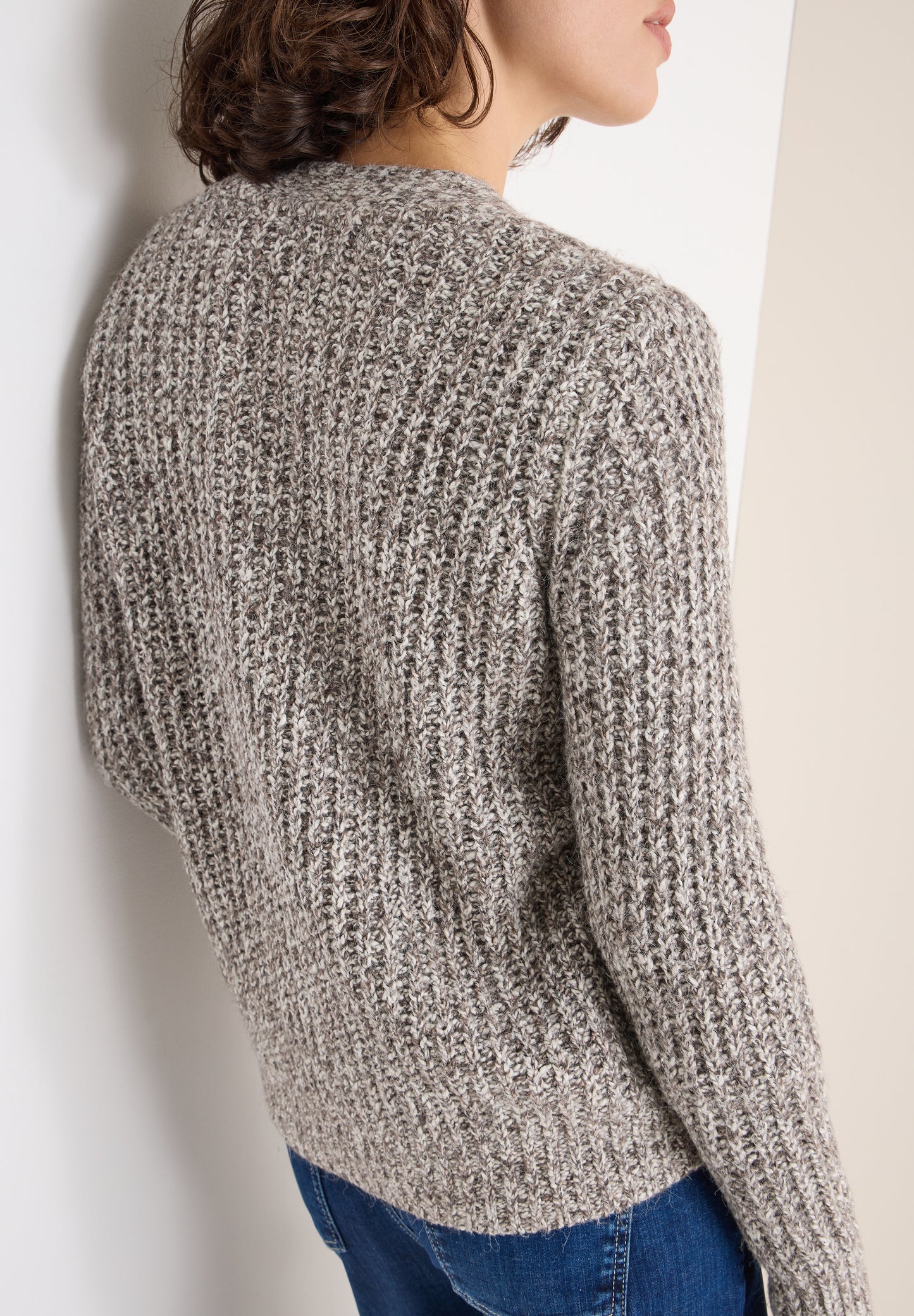 CECIL Two Tone Cardigan - Farbe: mushroom taupe melange