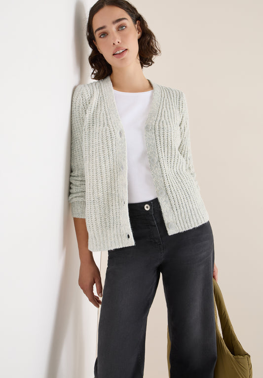 CECIL Two Tone Cardigan - Farbe: metal grey melange
