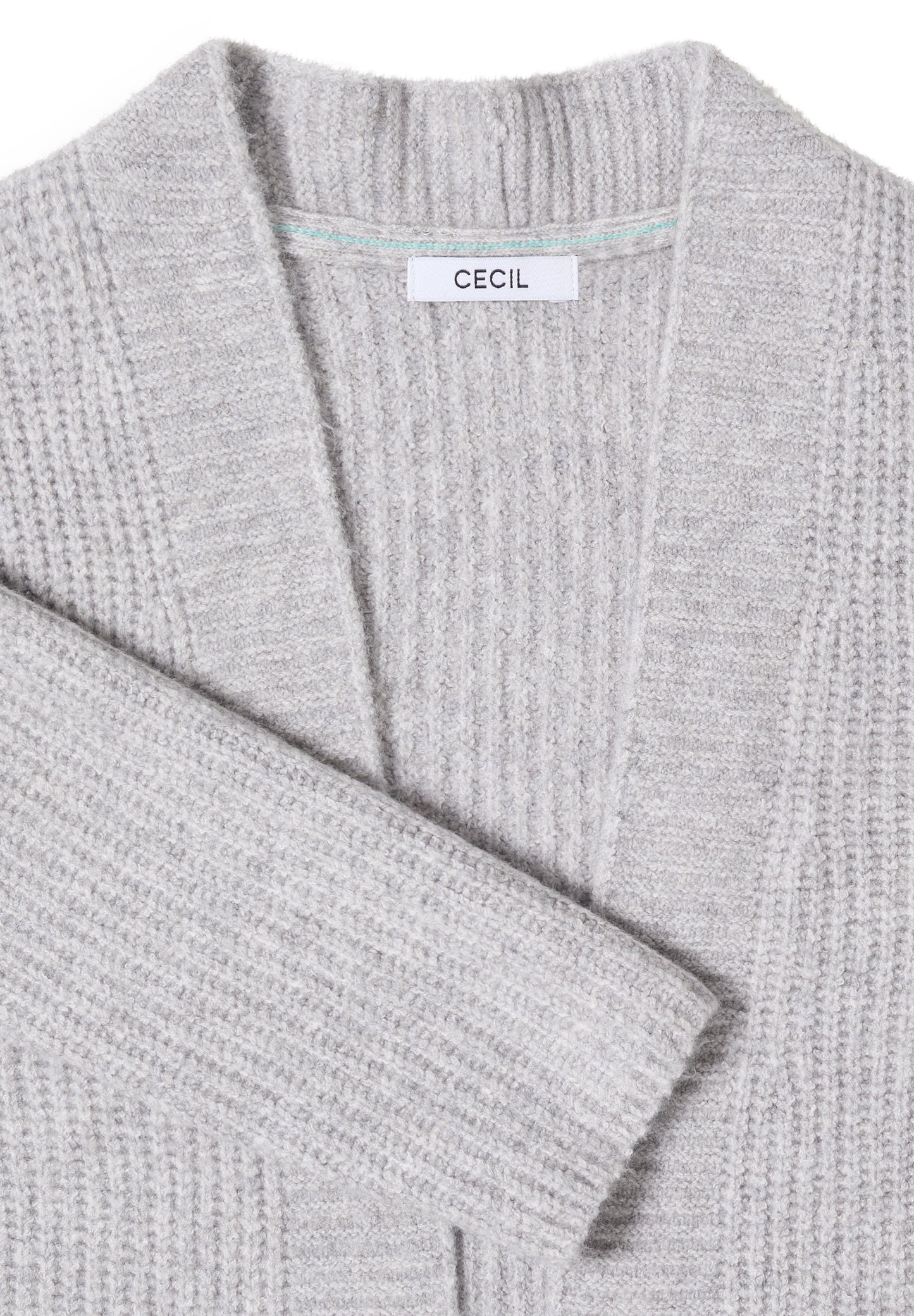 CECIL Offener Cosy Cardigan - Farbe: luna grey melange