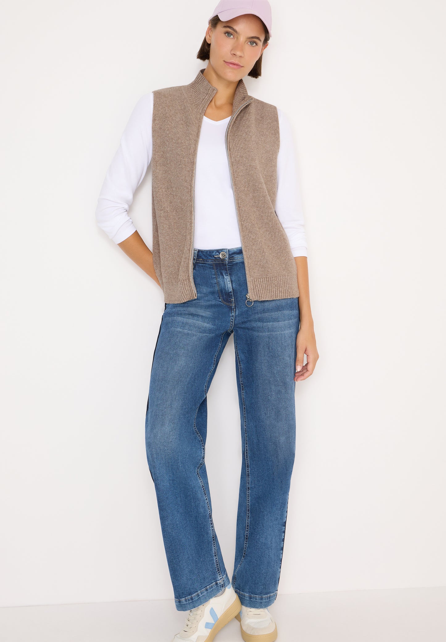 CECIL Weste mit Rippstruktur - Farbe: toffee cream melange