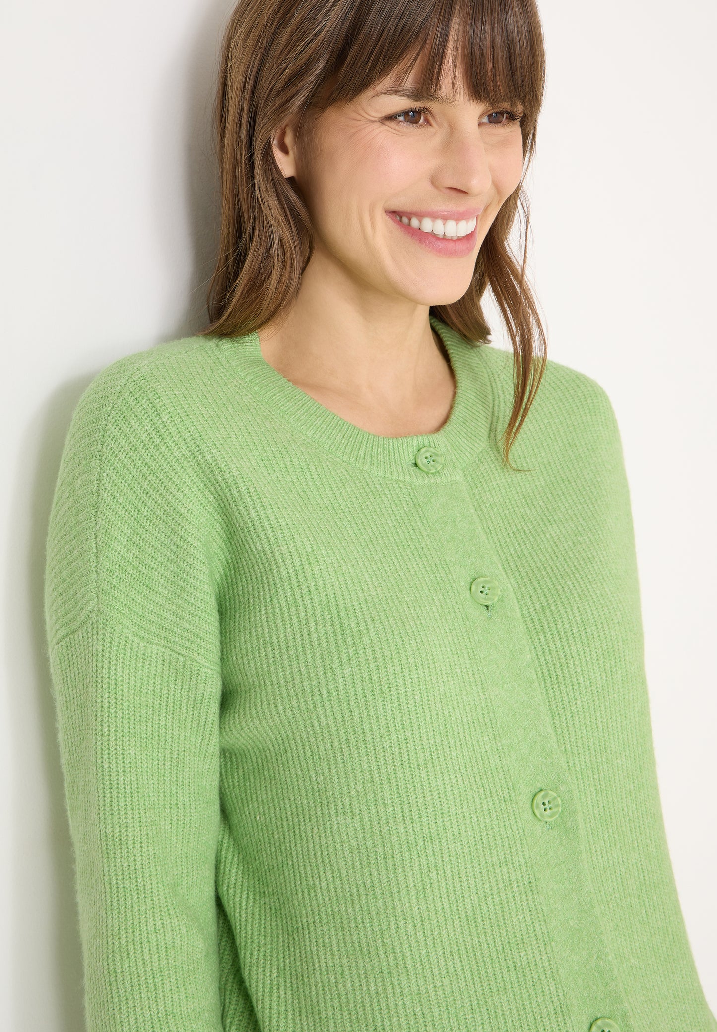 CECIL - Kurzer Cardigan - Farbe: bamboo green melange