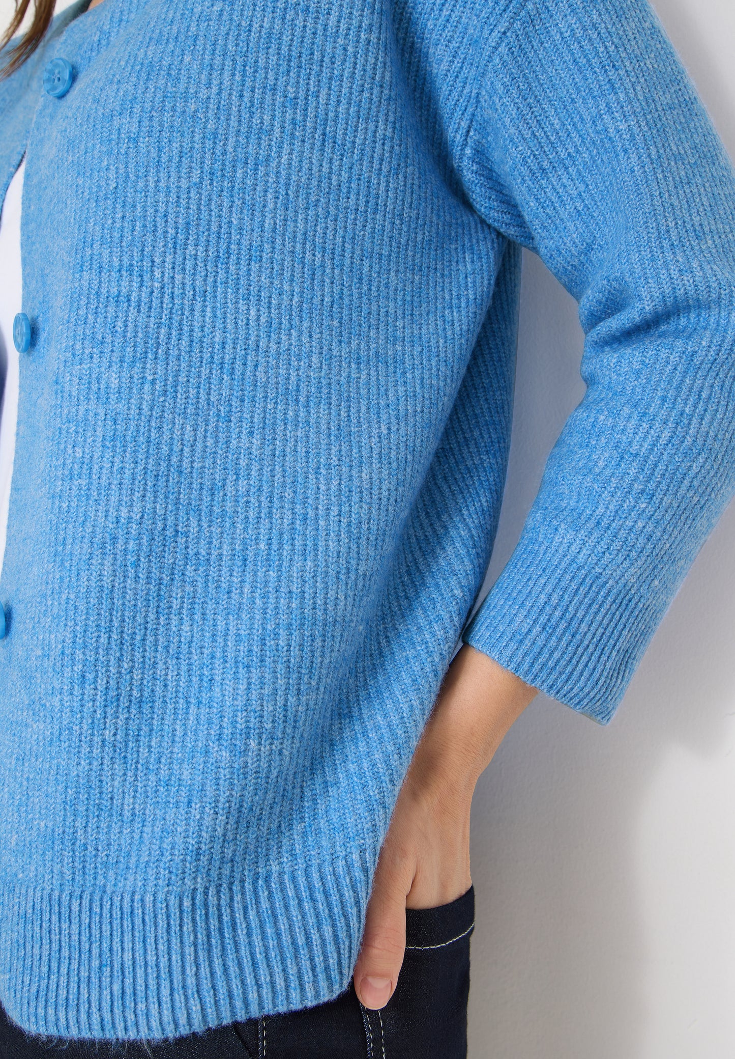 CECIL - Kurzer Cardigan - Farbe: fountain blue melange
