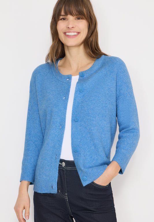 CECIL - Kurzer Cardigan - Farbe: fountain blue melange