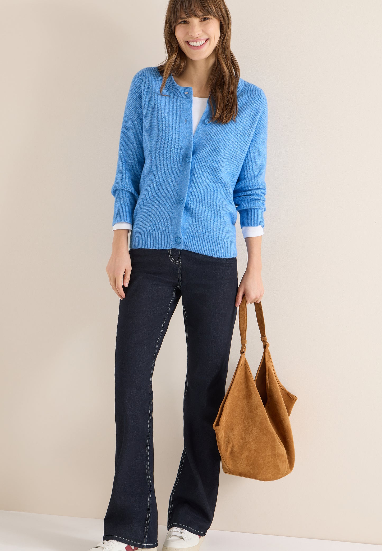 CECIL - Kurzer Cardigan - Farbe: fountain blue melange