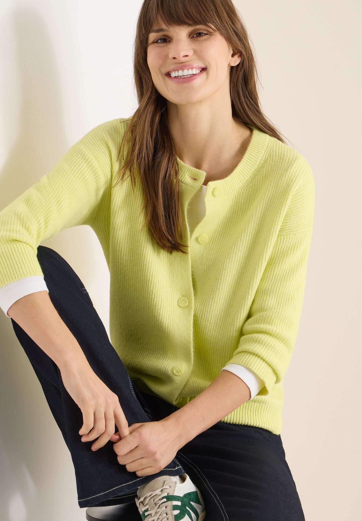 CECIL - Kurzer Cardigan - Farbe: iced yellow melange