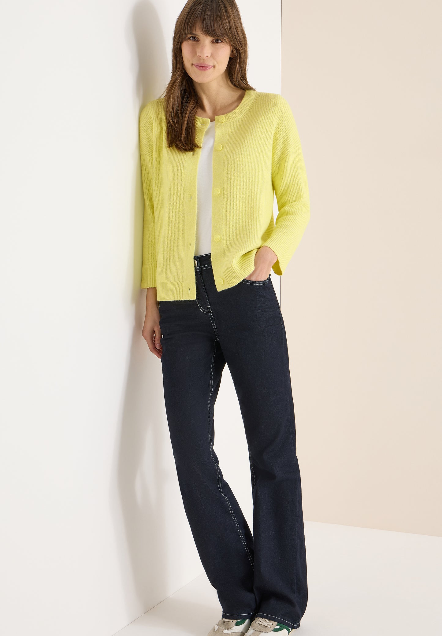 CECIL - Kurzer Cardigan - Farbe: iced yellow melange