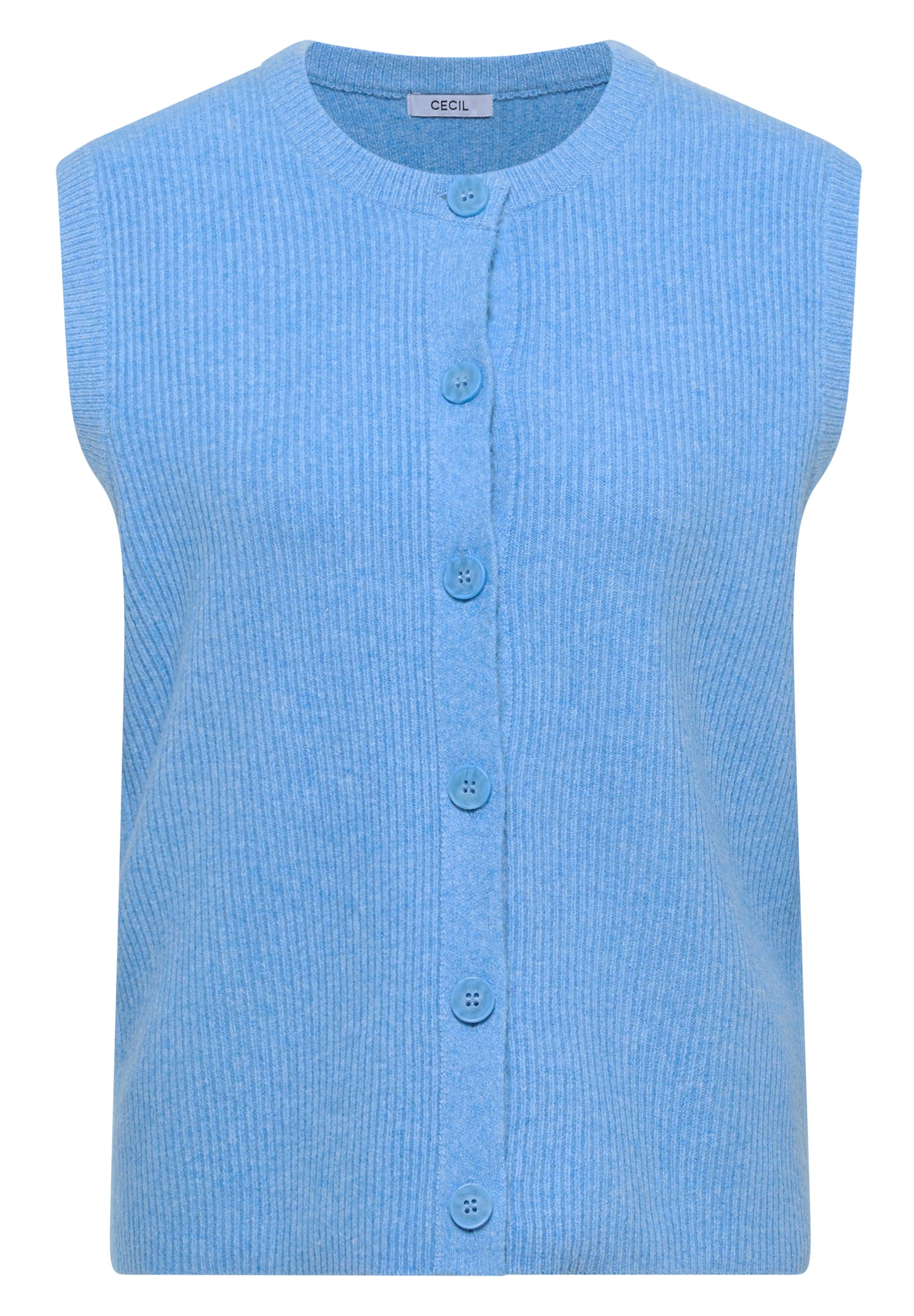 CECIL - Rippstruktur Weste - Farbe: fountain blue melange