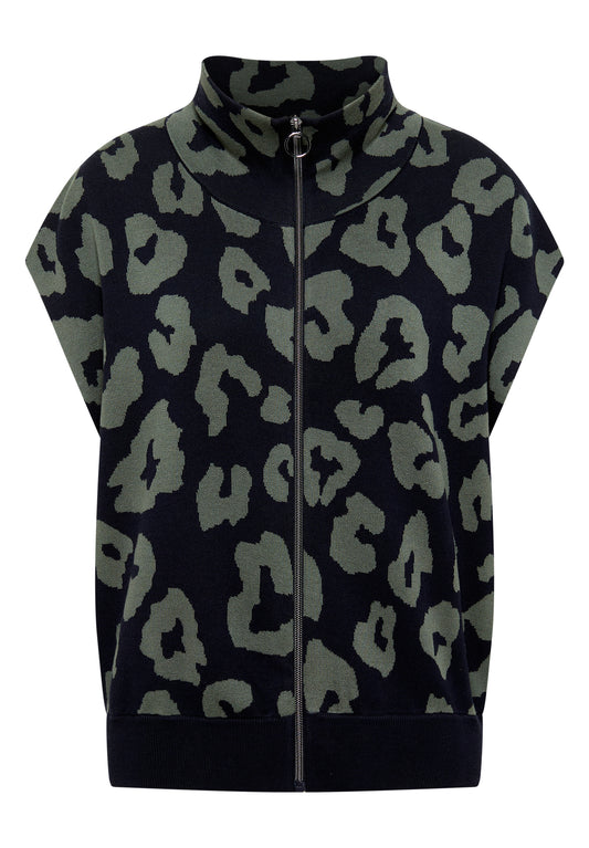 CECIL - Doubleface Weste mit Kragen und Zipper - Farbe: urban dark blue