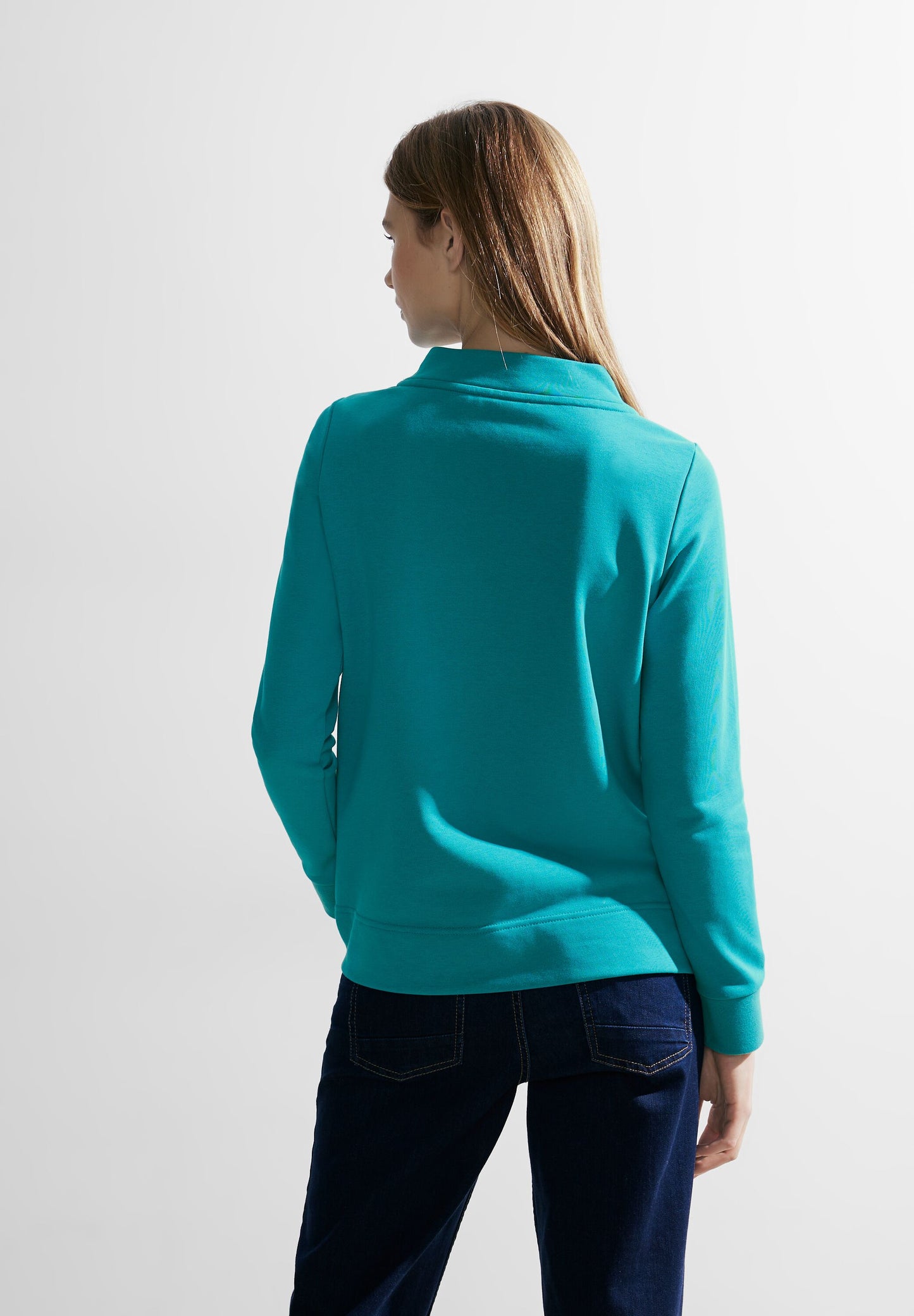 CECIL - Sweatshirt mit Stehkragen - frosted aqua blue
