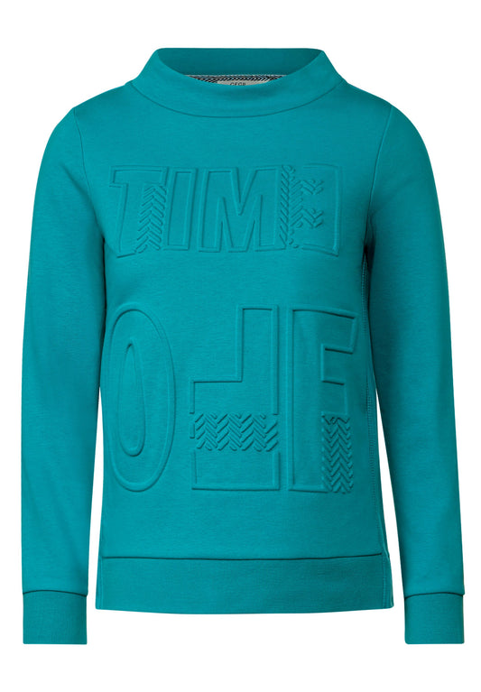 CECIL - Sweatshirt mit Stehkragen - frosted aqua blue