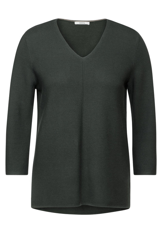 CECIL - Pullover mit V-Ausschnitt - khaki