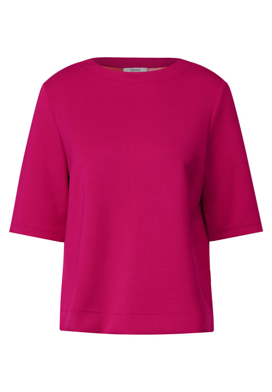 CECIL - Kurzarm Sweatshirt - pink sorbet