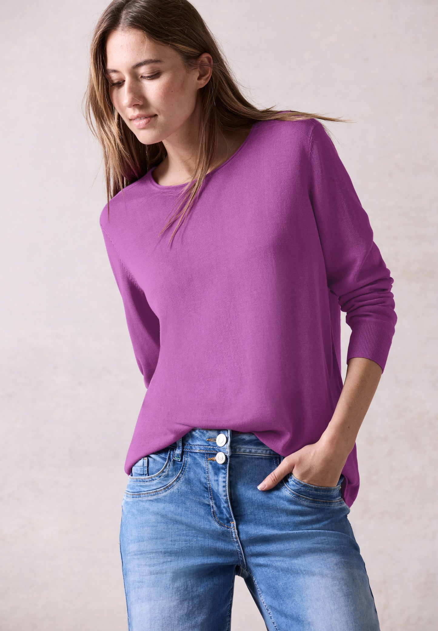 CECIL Feinstrickpullover - Farbe: iced violet