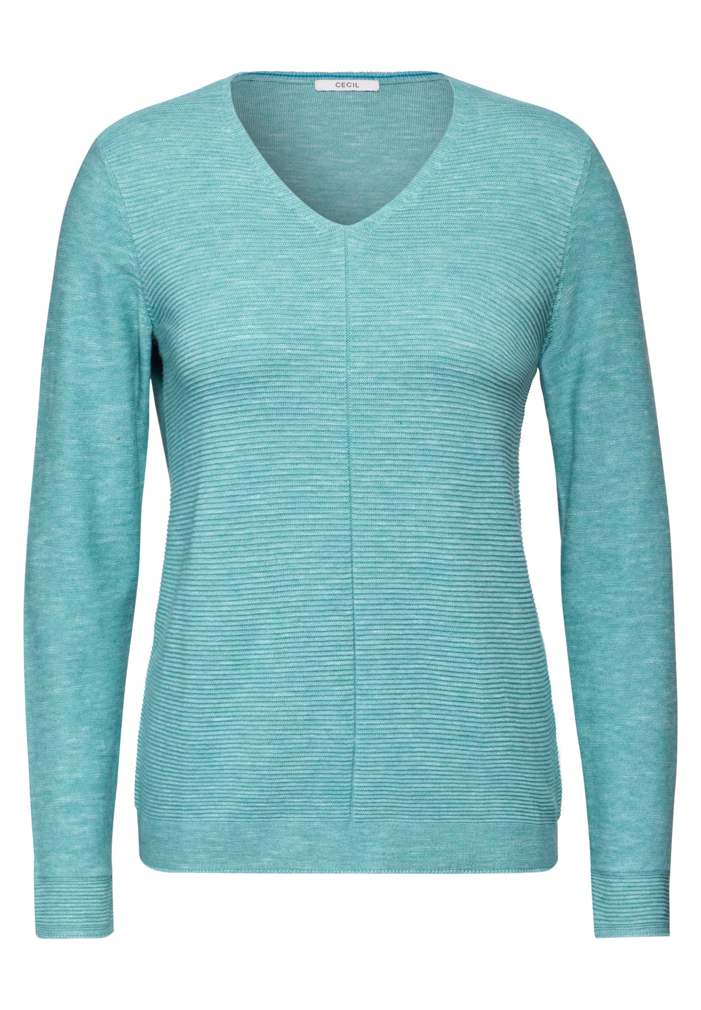 CECIL Strukturmix-Pullover - Farbe: heather adriatic green melange