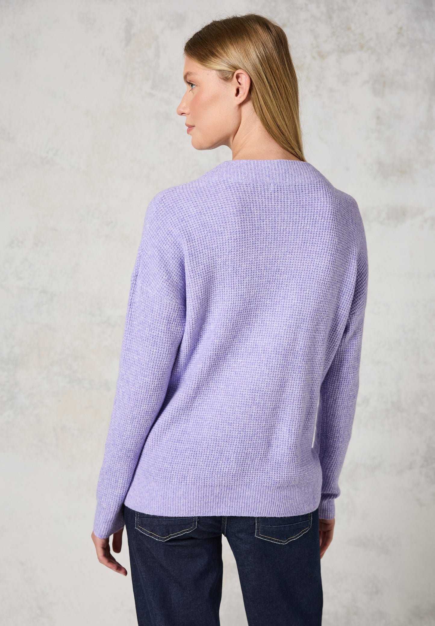 CECIL Strukturpullover – Farbe: wild lilac melange