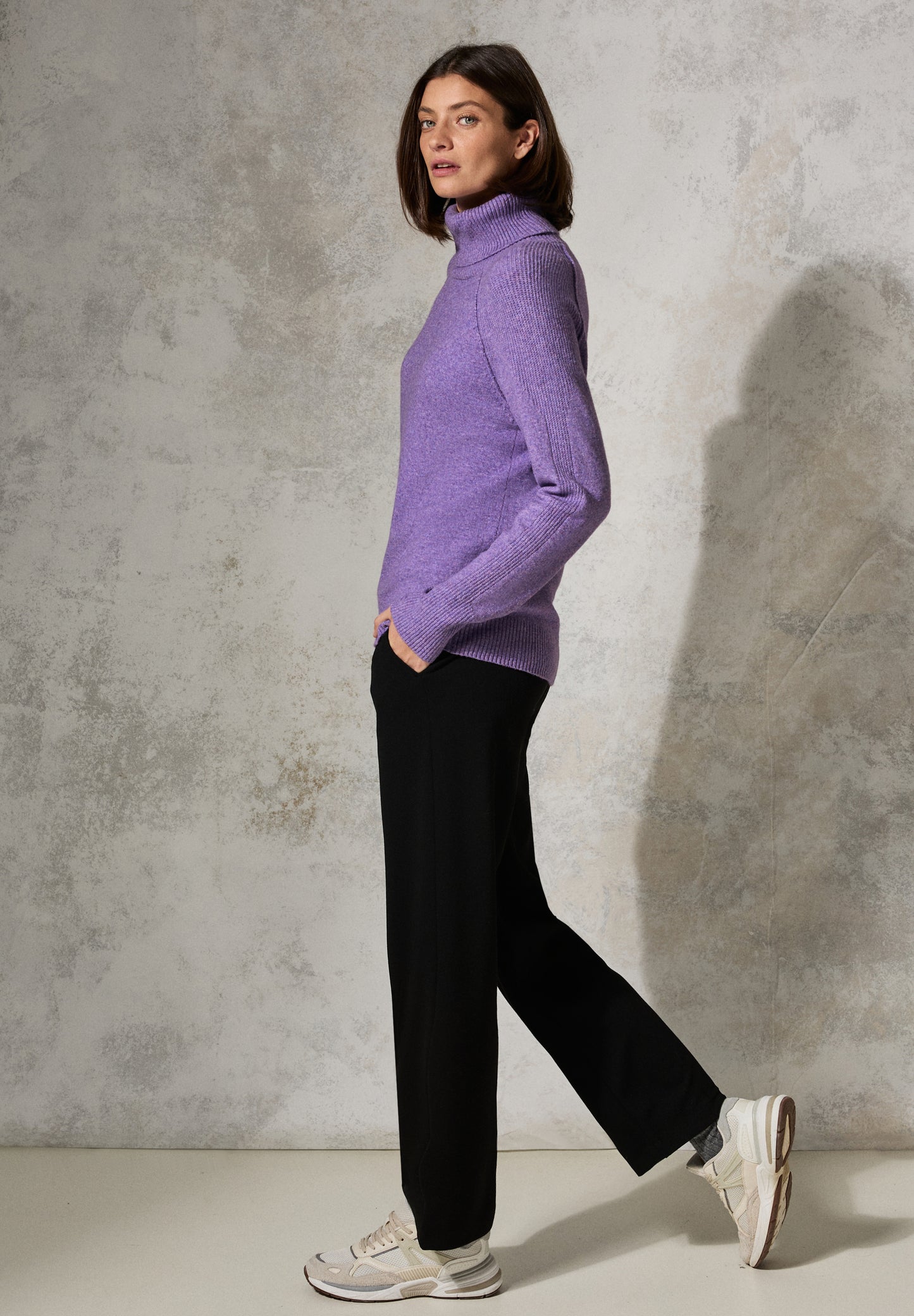 CECIL Rollkragenpullover - Farbe: gentle lilac melange