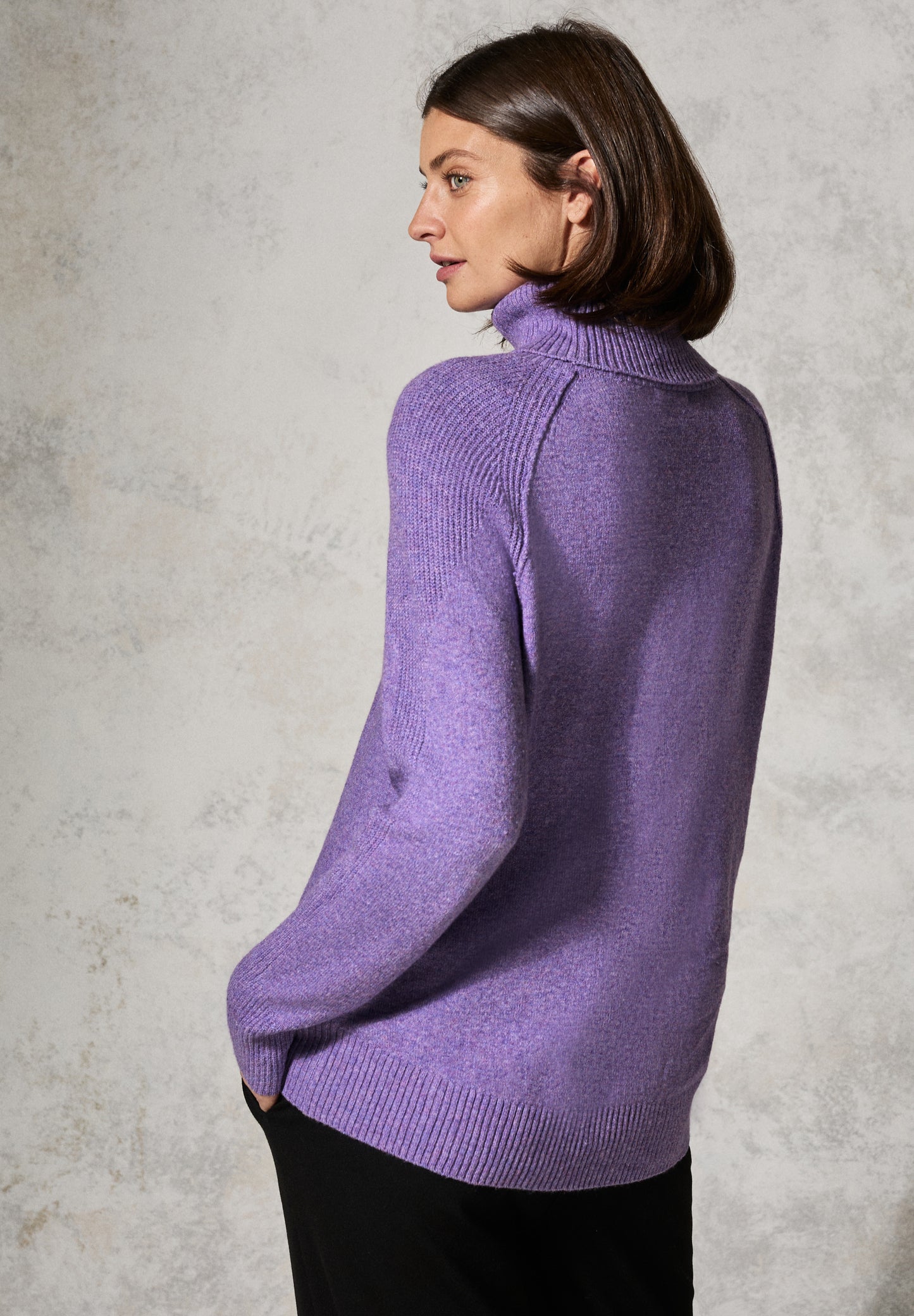 CECIL Rollkragenpullover - Farbe: gentle lilac melange