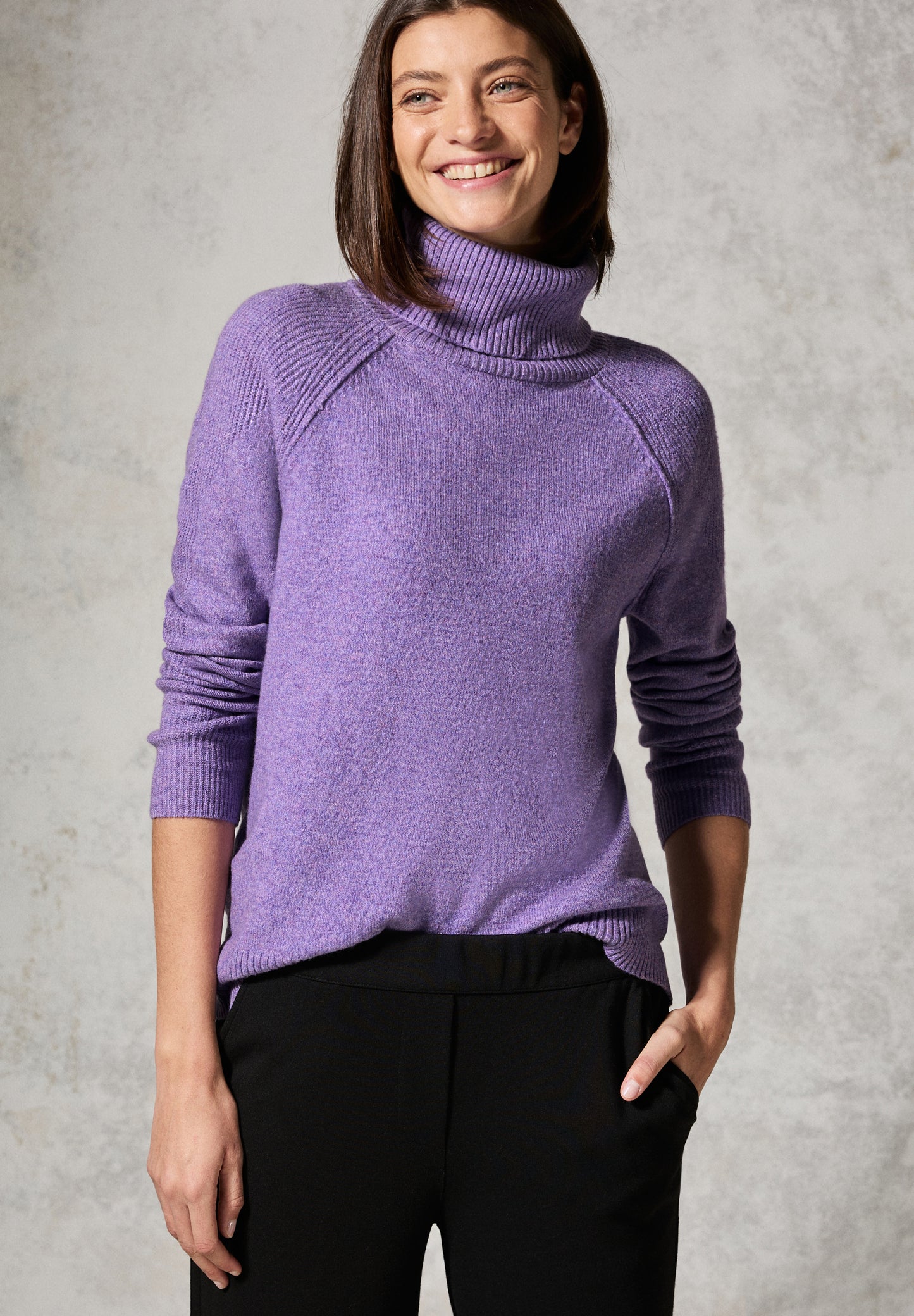 CECIL Rollkragenpullover - Farbe: gentle lilac melange