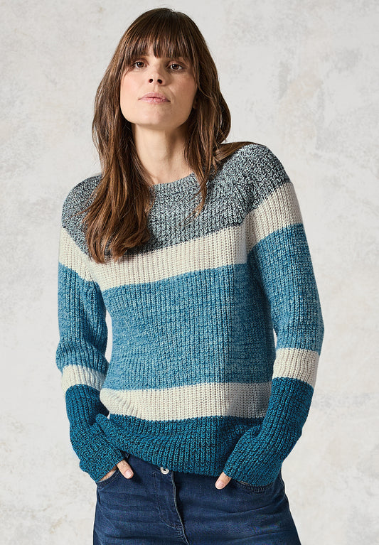 CECIL Streifen Pullover - Farbe: blau