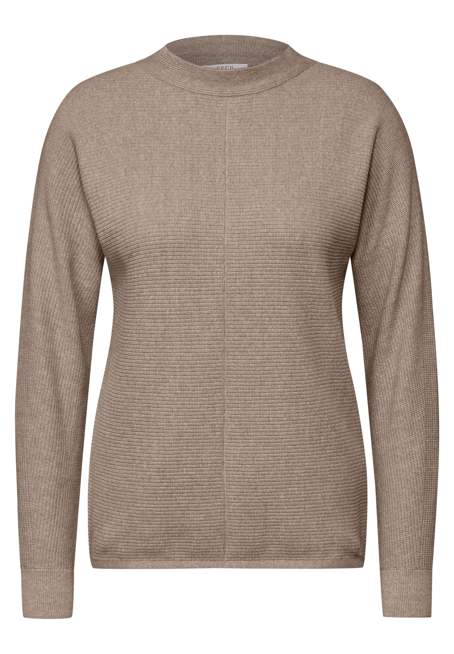 CECIL Strukturmix Dolman Pullover - Farbe: milky caramel melange