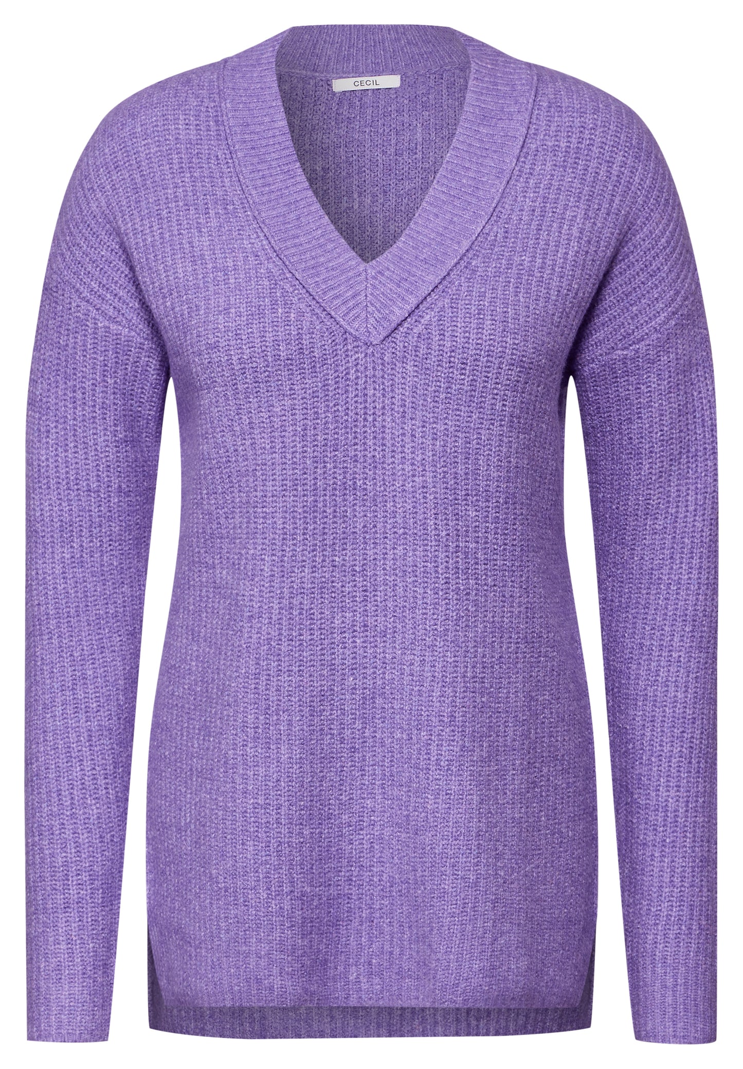 CECIL Pullover mit V-Ausschnitt - Farbe: gentle lilac melange