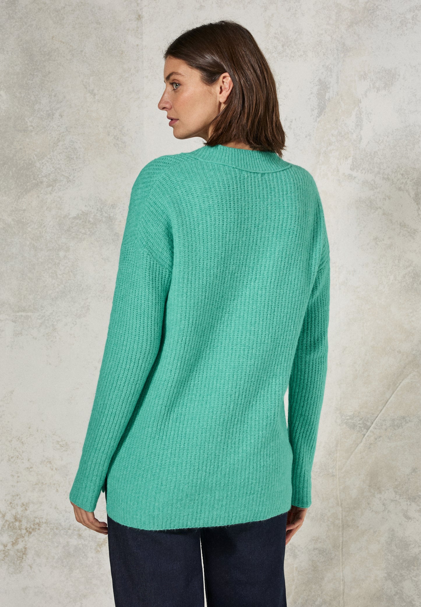 CECIL Pullover mit V-Ausschnitt - Farbe: aventurine green melange