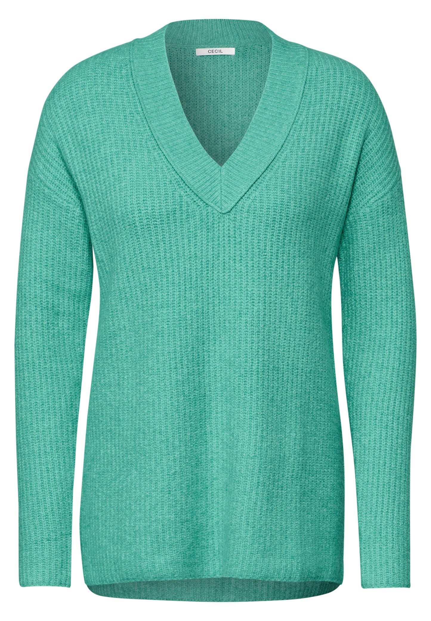 CECIL Pullover mit V-Ausschnitt - Farbe: aventurine green melange