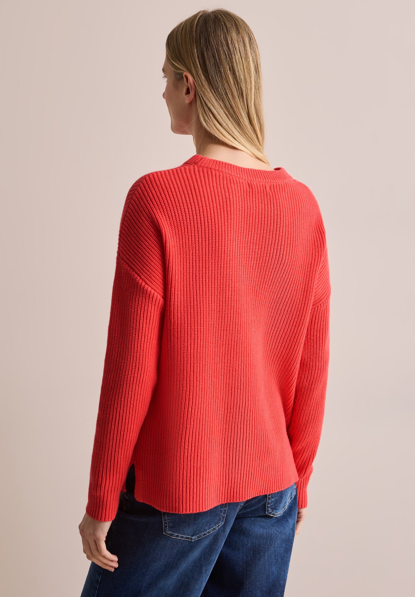 CECIL Damen Pullover mit Struktur in Orange